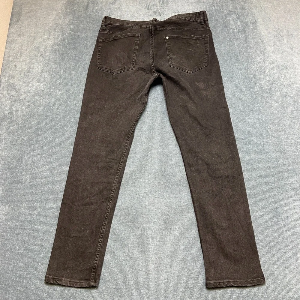 H&M &Denim Jeans Mens 33x32 Black Denim 5-Pockets Slim Fit Everyday Wear